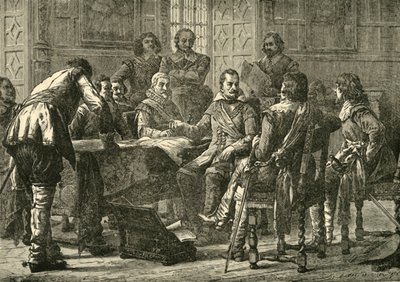 华伦斯坦和提利（Tilly）参加战争委员会，1626年，1890年。 作者 不明