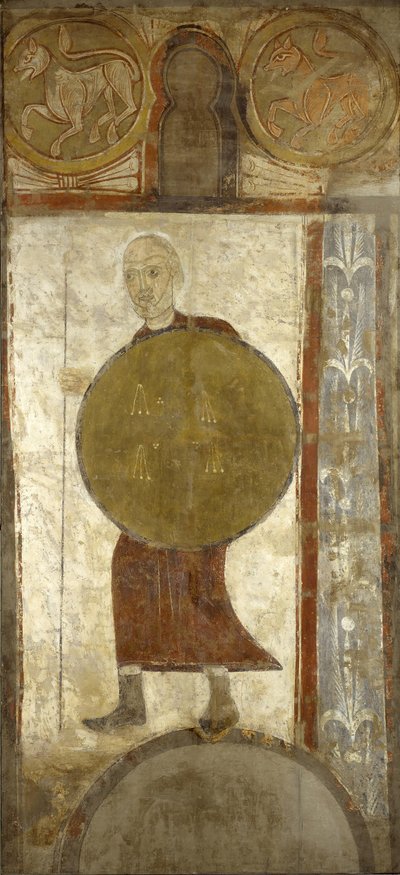 带盾牌的战士，12世纪上半叶，可能是1129-34。 作者 不明