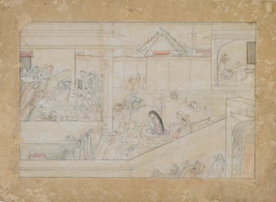 婚礼准备：纳拉-达马扬蒂系列中的对开本，1775-1800年。 作者 不明
