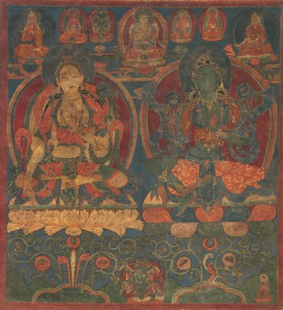 白色塔拉和绿色塔拉，1450-1500年。 作者 不明
