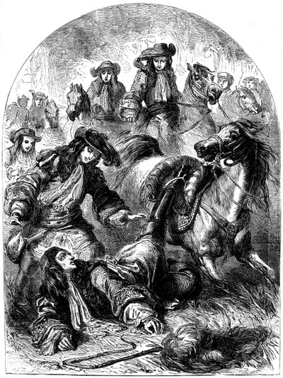 威廉三世（William III）在19世纪汉普顿法院附近从他的马匹中抛出 作者 不明