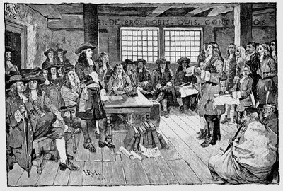威廉·佩恩（William Penn）1644-1718英国贵格会和殖民主义者，宾夕法尼亚州的创始人，1682年 作者 不明