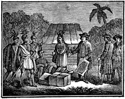 威廉·佩恩（William Penn）与美国原住民，英国贵格会殖民者，1830年 作者 不明