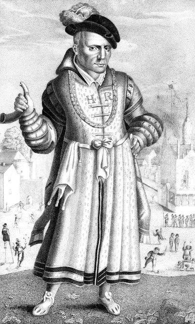 威廉·索默斯（William Sommers），亨利八世的宫廷小丑，1825年 作者 不明