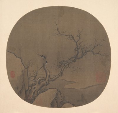 冬日的枝桠和喜鹊。 作者 不明