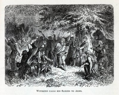 维特金德（Wittekind）将他的撒克逊人武装起来，1882年 作者 不明