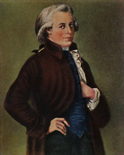 沃尔夫冈·阿玛迪斯·莫扎特（Wolfgang Amadeus Mozart）1756-1791。 -桌腿油画，1934年。 作者 不明