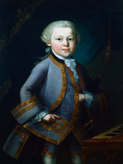 沃尔夫冈·阿马德乌斯·莫扎特（Wolfgang Amadeus Mozart），奥地利作曲家，1761年 作者 不明