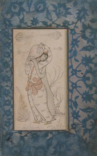 携带花瓶的女人，17世纪。 作者 不明