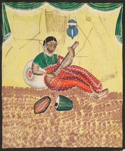 女人玩音乐，1800年代。 作者 不明
