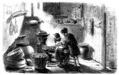 女人为农历新年准备蛋糕，1861年 作者 不明
