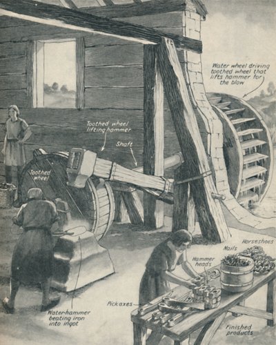 中世纪时期在铁铸造厂和铁匠铺工作，c1934年 作者 不明
