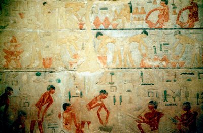 古代埃及的工作生活，塞加拉工匠坟墓的壁画 作者 不明