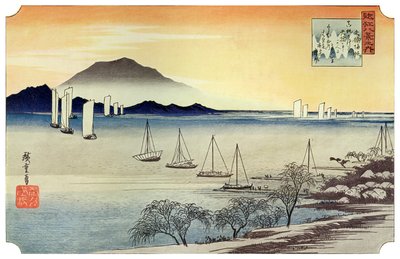 Yabase No Kihan。渔船返回Yabase，c1834年，1925年 作者 不明