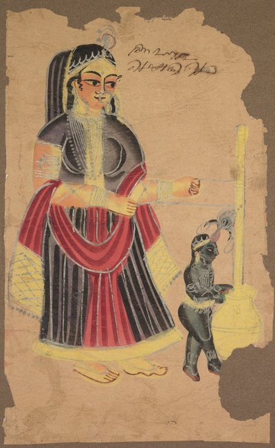 Yasoda和Krishna，1800年代。 作者 不明