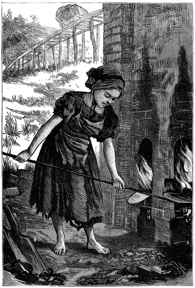 照料砖窑火洞的年轻女孩，1871年 作者 不明