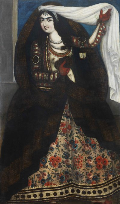 少妇佩带的chador，大约1844-1850。 作者 不明