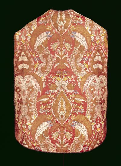 Chasuble，蕾丝图案丝绸，法国，1720 作者 未知未知