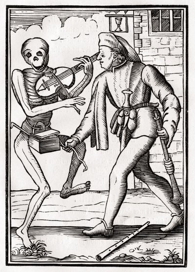 死于音乐家，来自&39;Der Todten Tanz&39;，1843年出版巴塞尔（版画） 作者 未知未知