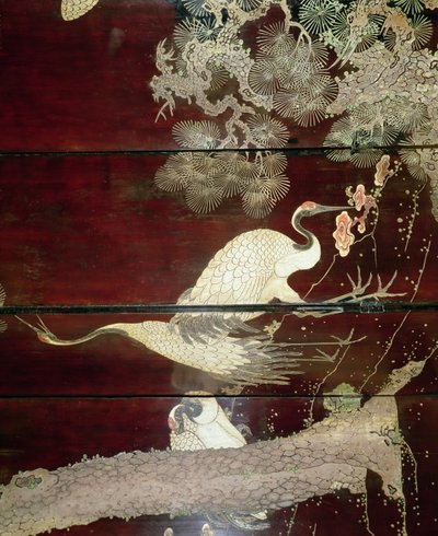 科罗曼德屏幕显示苍鹭，1619（漆）的细节 作者 未知未知