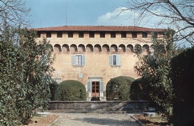 在意大利托斯卡纳佛罗伦萨的Careggi Villa Medicea的Bartolommeo的Michelozzo门面 作者 未知未知
