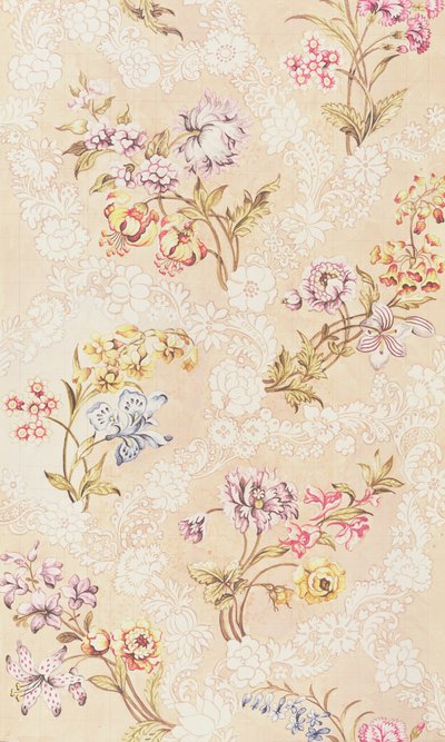 花卉设计与牡丹，百合和玫瑰为Spitalfields丝绸，作者：Anna Maria Garthwaite（1690-1763），1744 作者 未知未知