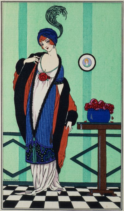 1913年，罗伯特皮切诺特（Robert Pichenot）的“巴黎服饰”（Costumes Parisiens）的平纹细布上衣 作者 未知未知