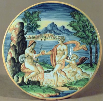 显示巴黎和金星的板材，由Giovanni-Battista da Faenza（1540-1614），1563年 作者 未知未知