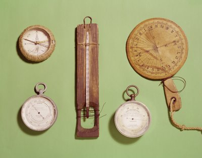 Scotts指南针，温度计，日规，晴雨表和海拔高度尺用于南极考察，1910-12 作者 未知未知