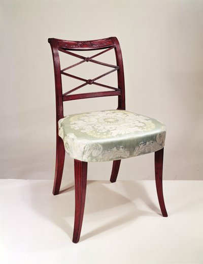 滚动式椅子，桃花心木，由Duncan Phyfe，1807年 作者 未知未知