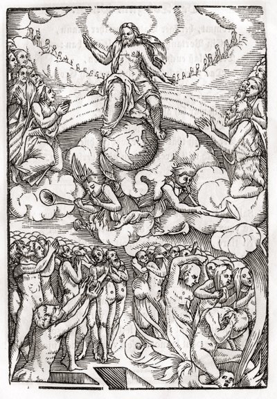 最后的审判，基于Hans Holbein（149798-1543）的木刻，来自&39;Der Todten Tanz&39;的雅戈尔，于1843年出版巴塞尔 作者 未知未知