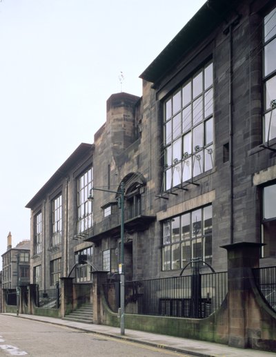 格拉斯哥艺术学院外观的视图，由Charles Rennie Mackintosh建于1897-1909，（1868-1928）;苏格兰，英国 作者 未知未知