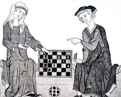 一个男人和一个女人在下棋 作者 不明
