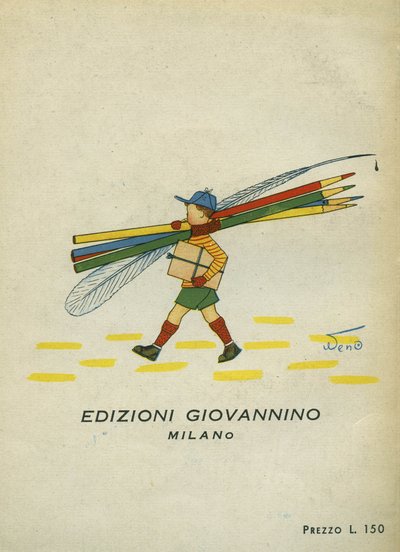 戴着钢笔和铅笔的小学生。儿童音乐专辑。Edizioni Giovannino, sd. 作者 不明