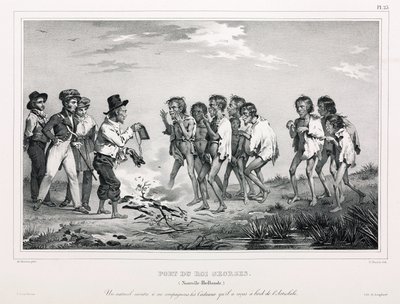 Aboriginals with western trinkets, New Holland 作者 不明
