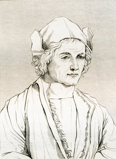 阿尔布雷希特·丢勒 (Albrecht Dürer) 的父亲，根据阿尔布雷希特·丢勒 (Albrecht Dürer) 于 1497 年的一幅画作，来自“肖像和绘画历史画廊”，1808 年出版 作者 不明