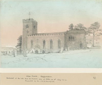 奥尔顿教堂（Alton Church）：铅笔素描，nd [？19th cent] 作者 不明