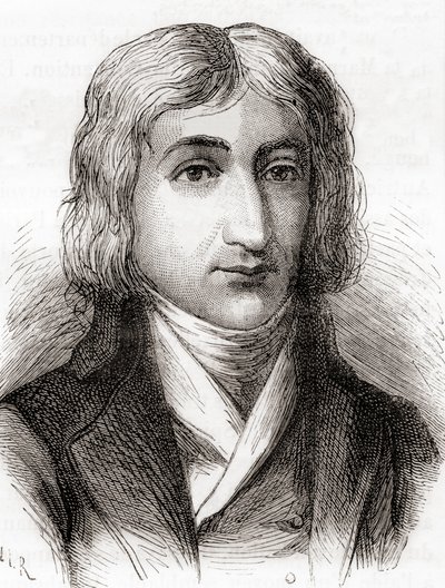 André-Jacques Garnerin，热气球运动员和无框架降落伞的发明者，选自《Les Merveilles de la Science》，约 1870 年出版（平版）。 作者 Unbekannter Künstler