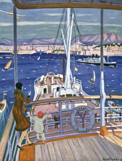 尚蒂伊号邮轮抵达马赛港，约 1930 年（插图） 作者 未知艺术家