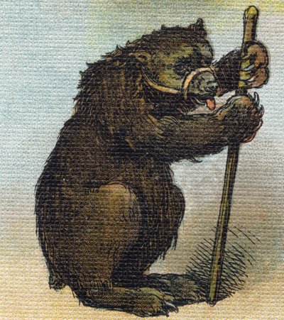 Bear. Engraving in "Alphabet de ma petite fille". Bernardin-Bechet and Fils, bookseller-publishers, Paris, around 1895. Unbreakable album on canvas. Bibliotheque des Bebes. 12 pages. Album containing a reading method and an illustrative abecedary. Dim: 29, 作者 不明