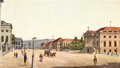 柏林 - "Unter den Linden "林荫大道和柏林国家歌剧院，19 世纪末 20 世纪初（印刷品） 作者 未知艺术家