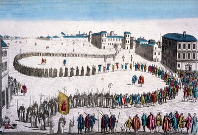 里斯本宗教裁判所大游行，法国版画 作者 未知艺术家
