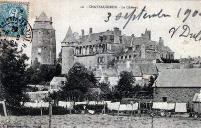 布列塔尼，Ille et Vilaine (35), Chateaugiron: 城堡外景 - 明信片日期1904年 作者 不明