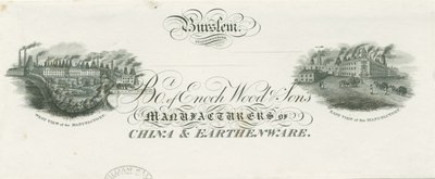 Burslem-Enoch Wood＆Sons的Bill标题：雕刻，nd [？19th cent] 作者 不明