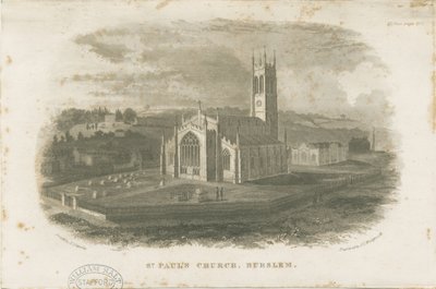 Burslem-圣保罗教堂：钢版画，未加工[c 1830] 作者 不明