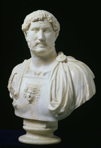 哈德良皇帝 (Publius Aelius Hadrianus) 的半身像（76-138 年），公元 130 年左右（大理石） 作者 不明