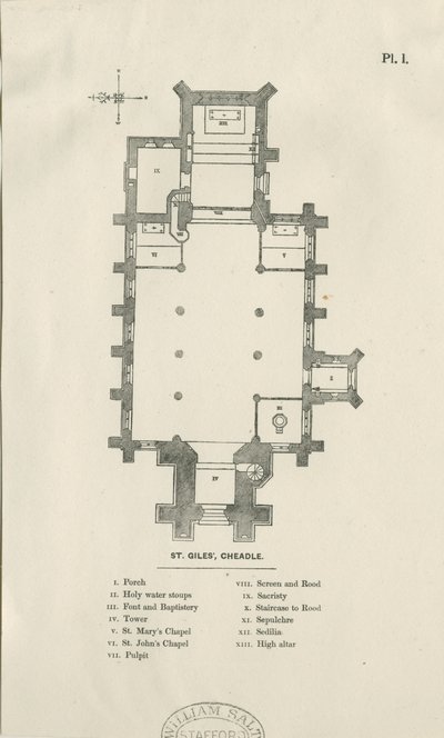 Cheadle-圣吉尔斯教堂：木版画，nd [19th cent] 作者 不明