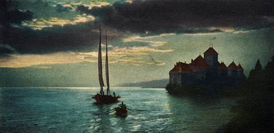 Château de Chillon - 日内瓦湖边的城堡（蒙特勒附近）（明信片） 作者 未知艺术家