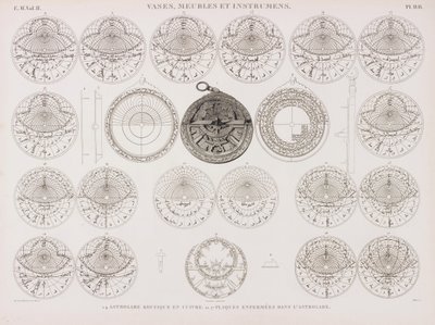 铜 Koufique 星盘和星盘板 作者 不明