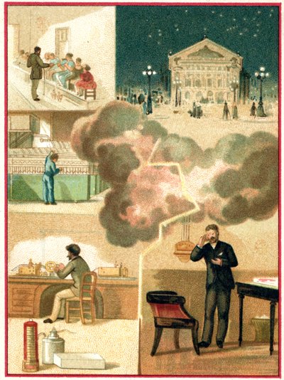 电力：从发电站到城市照明，约 1900-1910 年（色度） 作者 未知艺术家